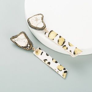 Leopard leather earrings